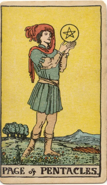 Page of Pentacles — The 1909 London Deck