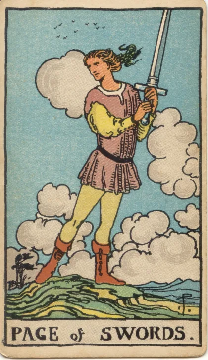 Page of Swords — The 1909 London Deck