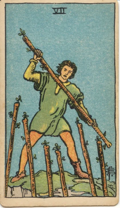Seven of Wands — The 1909 London Deck
